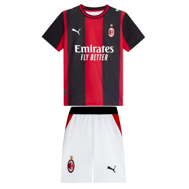 2026-27 AC Milan Home Kids Soccer Kits Shirt with Shorts